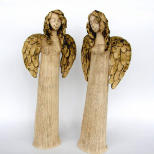 Dva keramičtí andělé z ateliéru Vlaďky Zborníkové