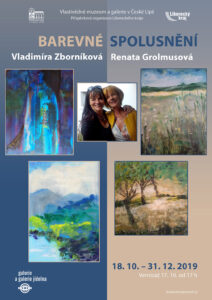 plakát výstavy Barevné spolusnění Vlaďky Zborníkové a Renaty Grolmusové